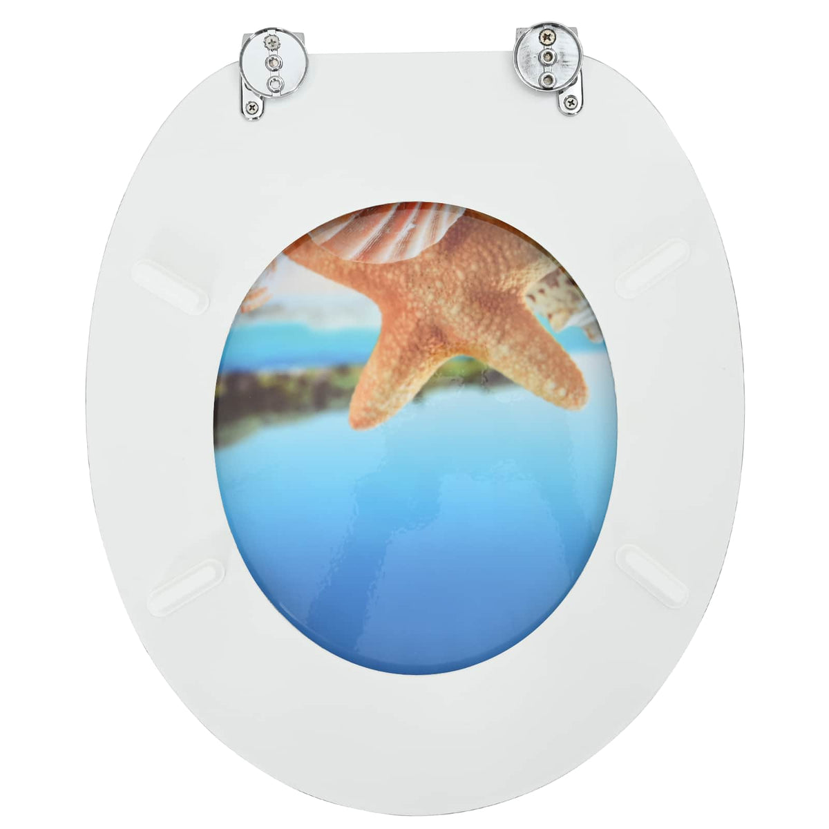 Blødt lukket toiletbræt Lys blå 44 x 38 cm MDF plade
