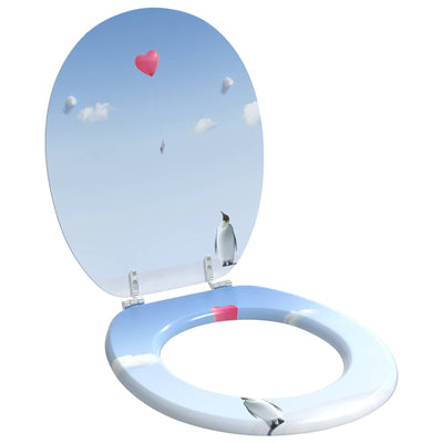 Blødt lukket toiletbræt Blå 44 x 38 cm MDF plade