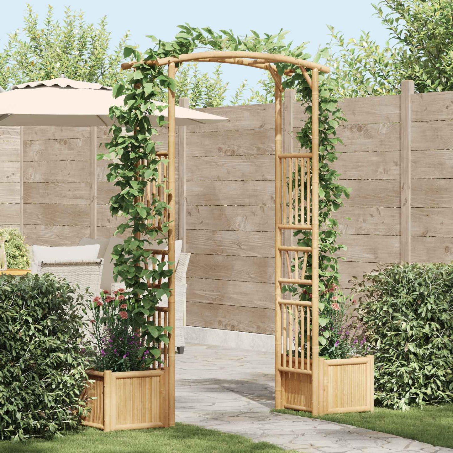 Havebue Naturfarvet 177 x 40 x 205 cm Bambus