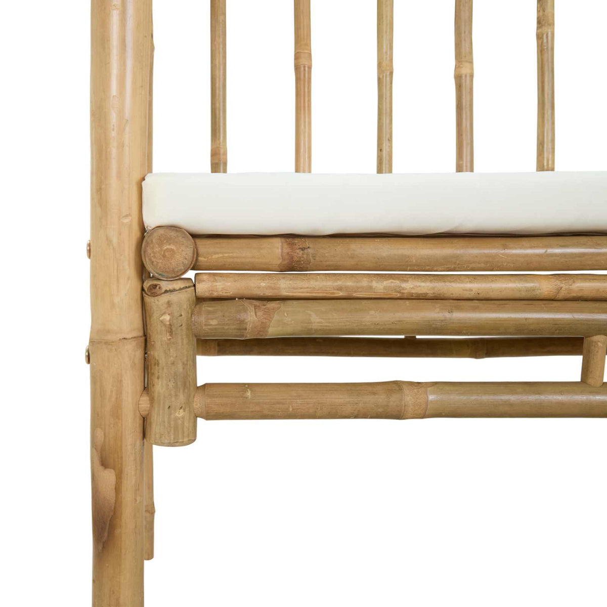 Havebue med Bænk Cremehvid 115 x 50 x 205 cm Bambus