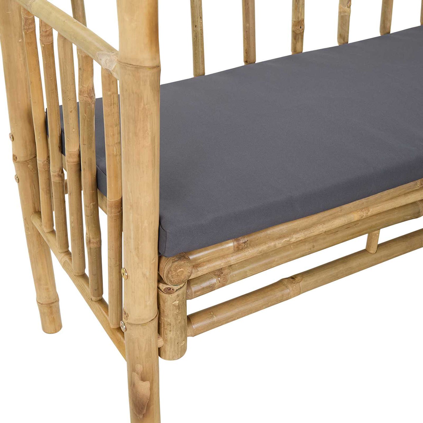 Havebue med Bænk Mørkegrå 115 x 50 x 205 cm Bambus