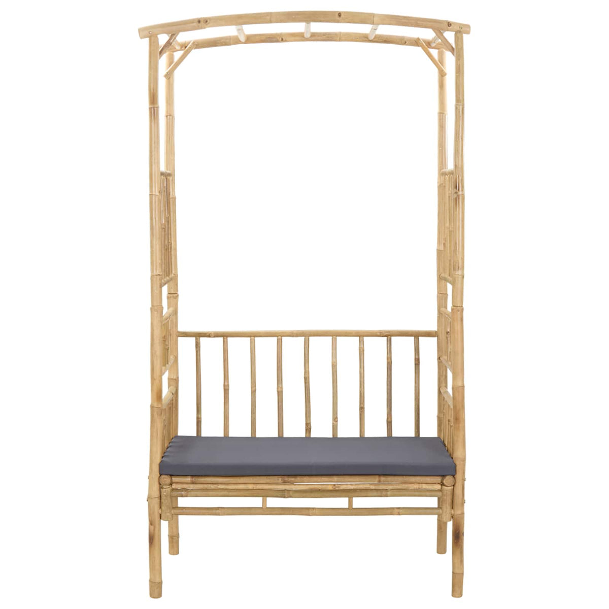 Havebue med Bænk Mørkegrå 115 x 50 x 205 cm Bambus