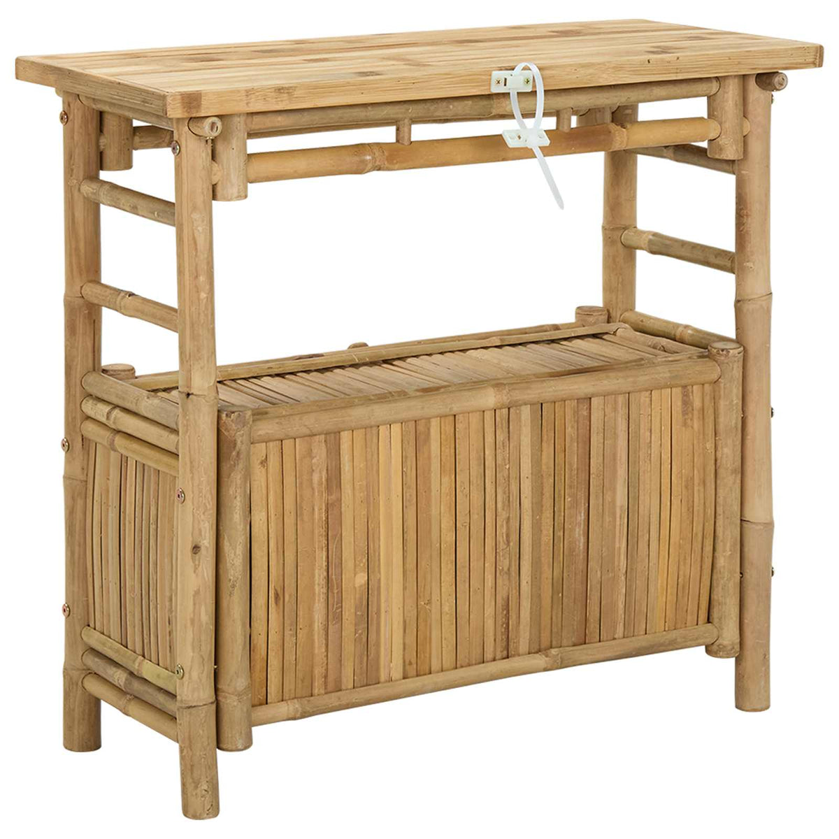 Konsolbord med hylde med dør Naturfarvet 80 x 35 x 75 cm Bambus