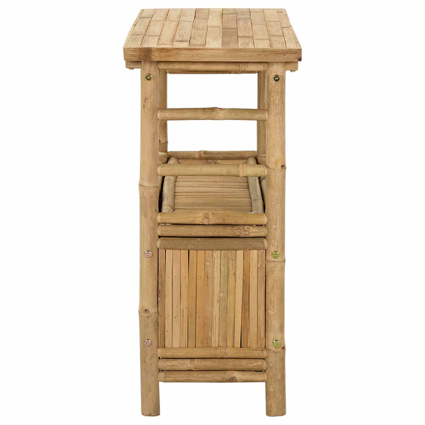 Konsolbord med hylde med dør Naturfarvet 80 x 35 x 75 cm Bambus