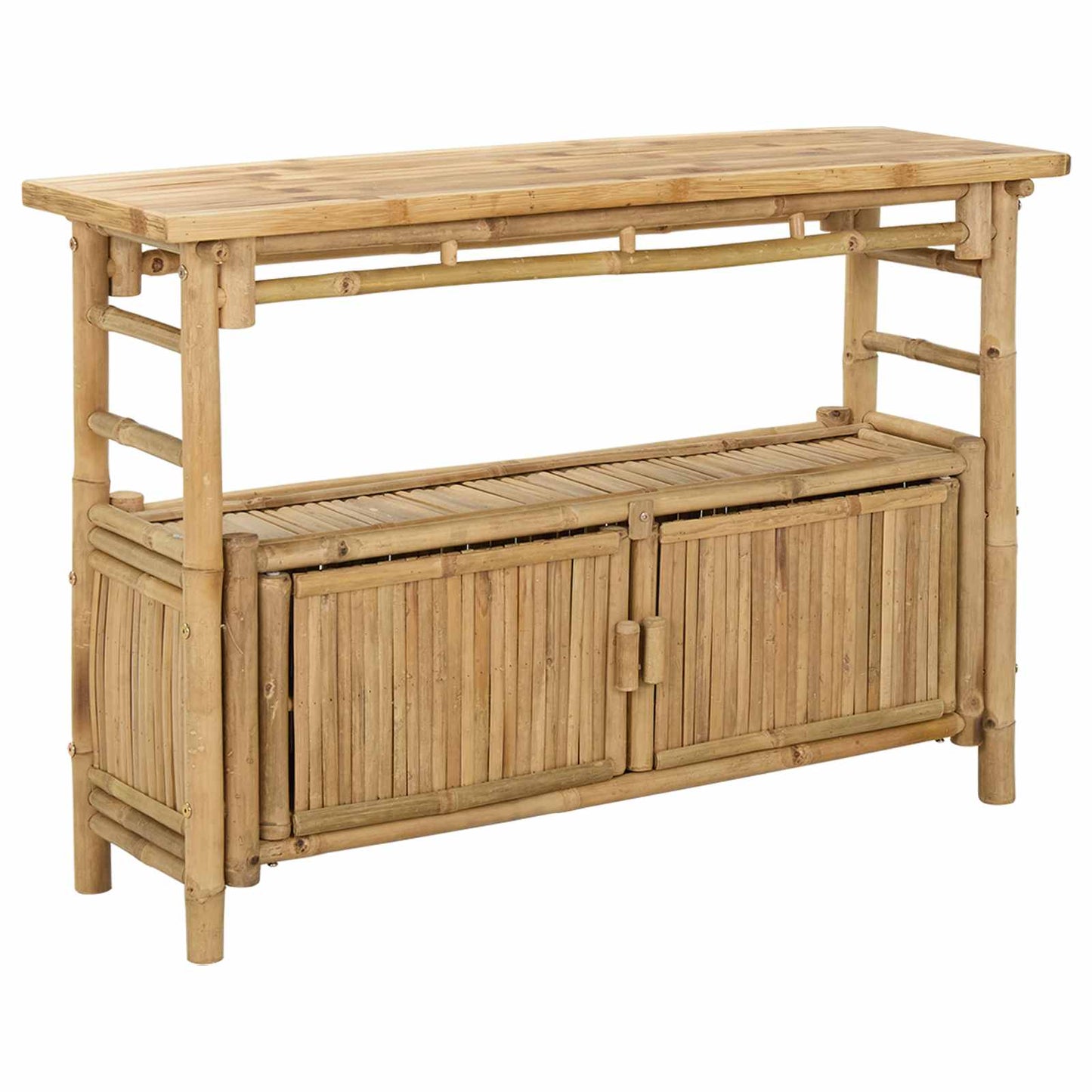 Konsolbord med hylde Naturfarvet 110 x 35 x 75 cm Bambus