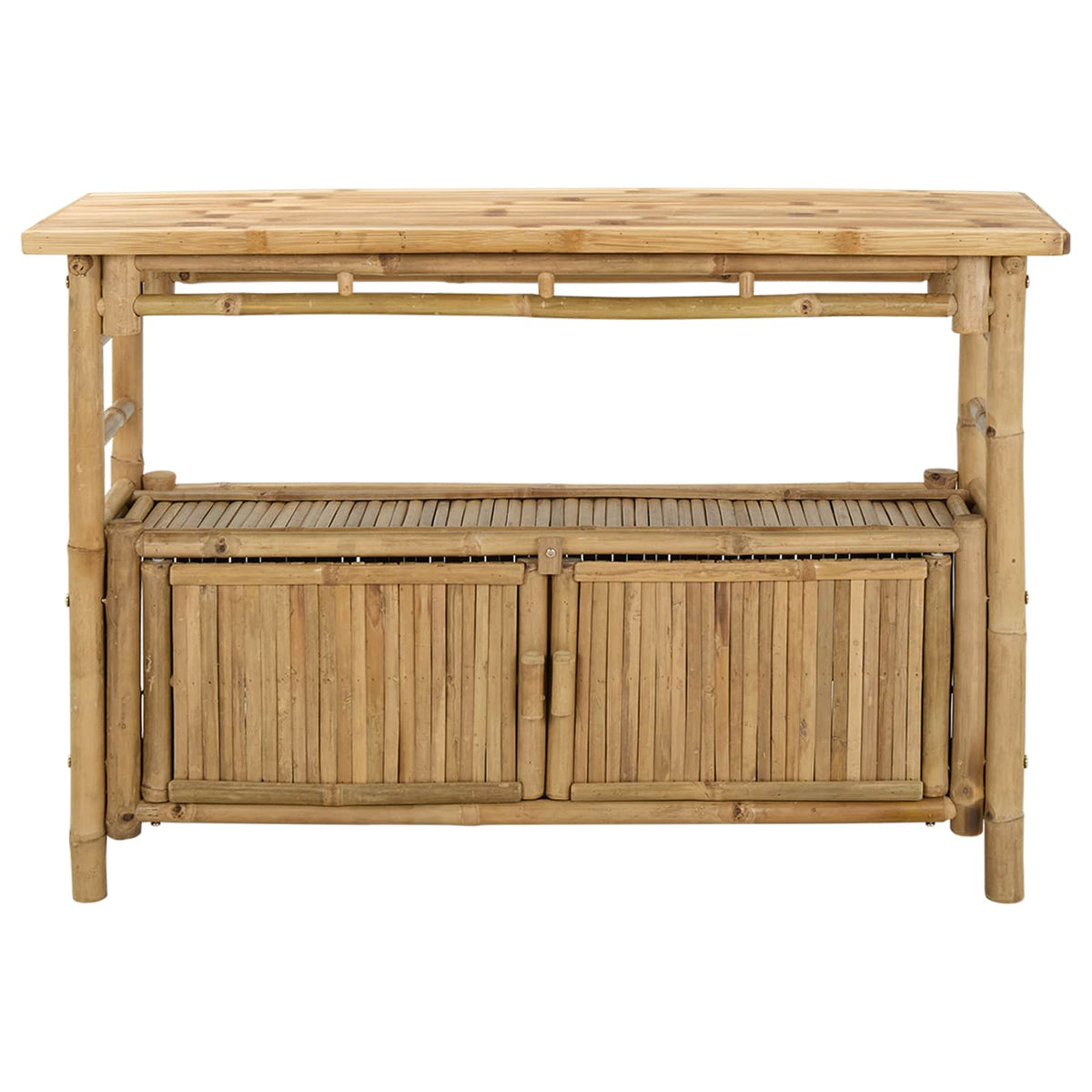 Konsolbord med hylde Naturfarvet 110 x 35 x 75 cm Bambus