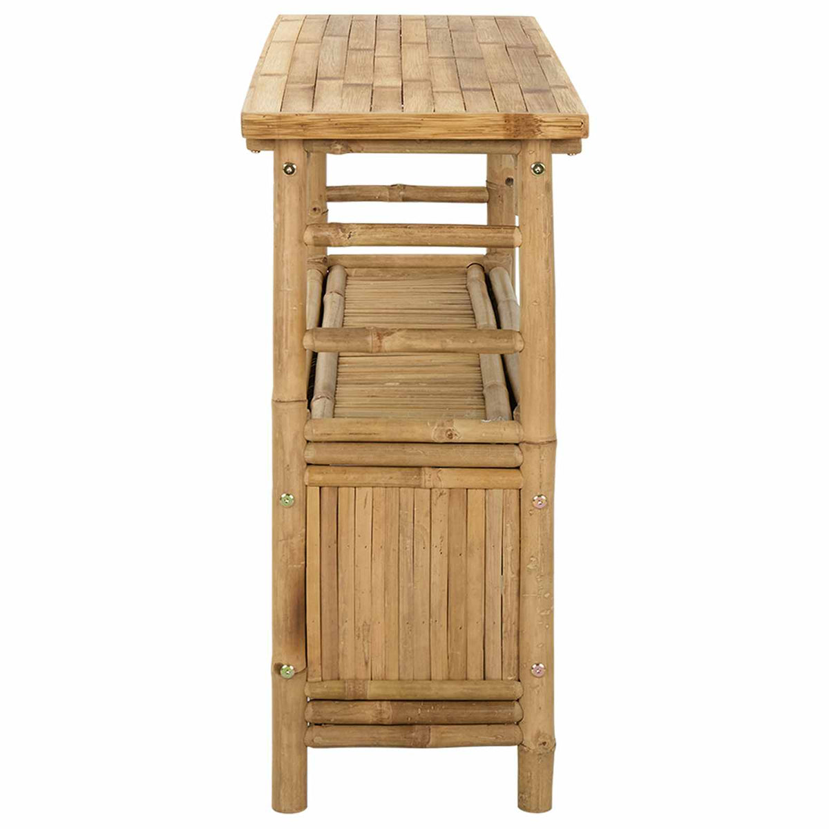 Konsolbord med hylde Naturfarvet 110 x 35 x 75 cm Bambus