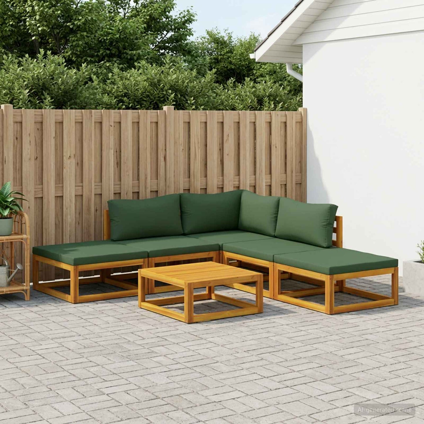 Sofa Sæt 6 stk. Naturfarvet Massivt Akacietræ