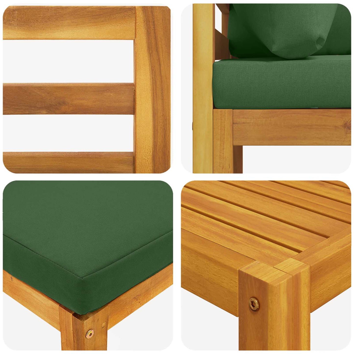 Sofa Sæt 4 stk. Naturfarvet Massivt Akacietræ