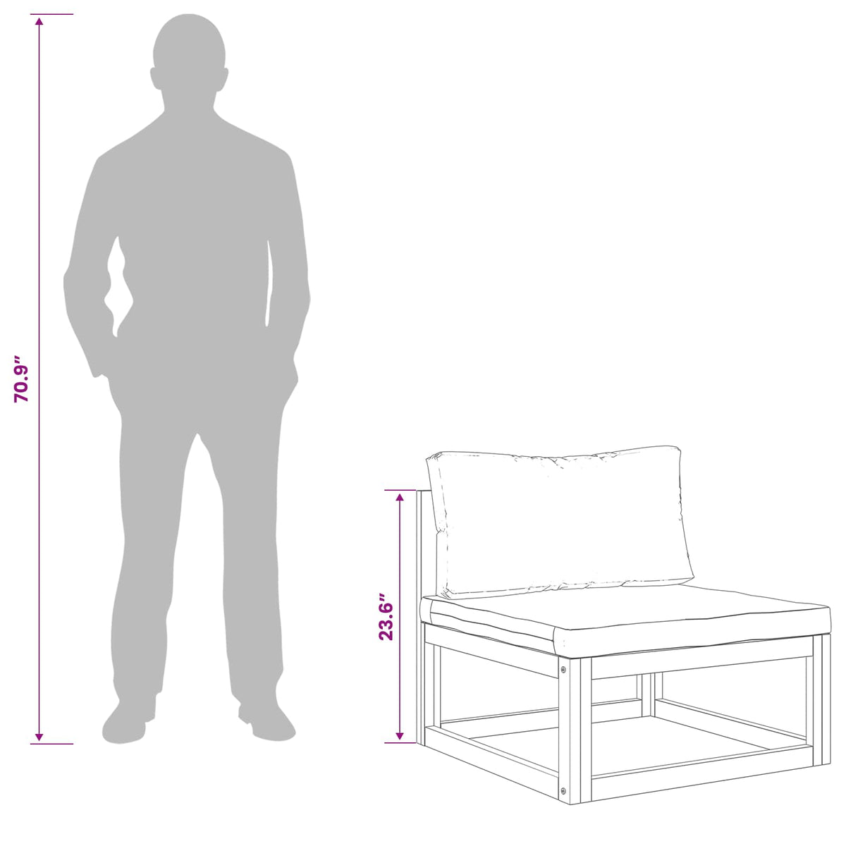 Sofa Sæt 5 stk. Naturfarvet Massivt Akacietræ