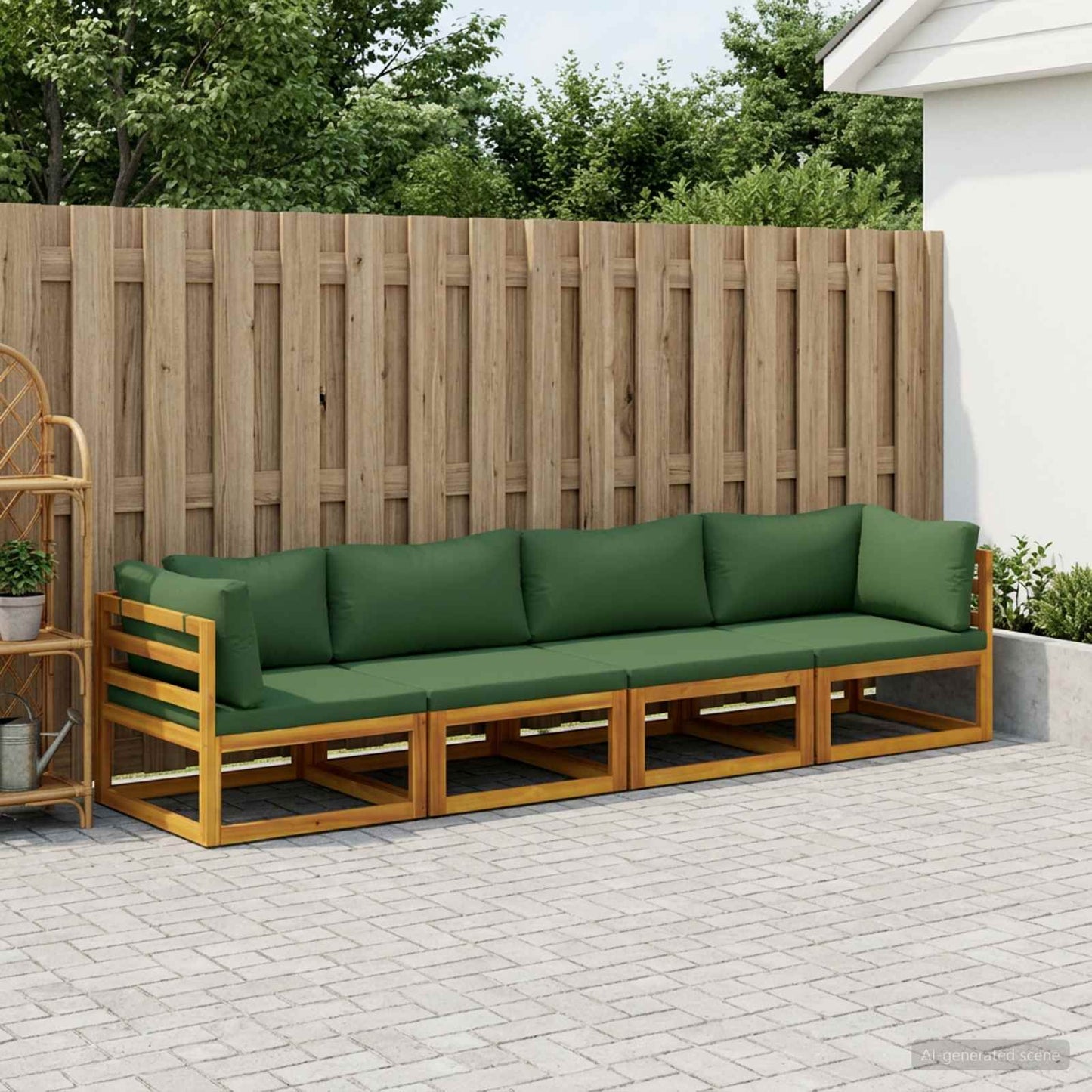 Sofa Sæt 4 stk. Naturfarvet Massivt Akacietræ