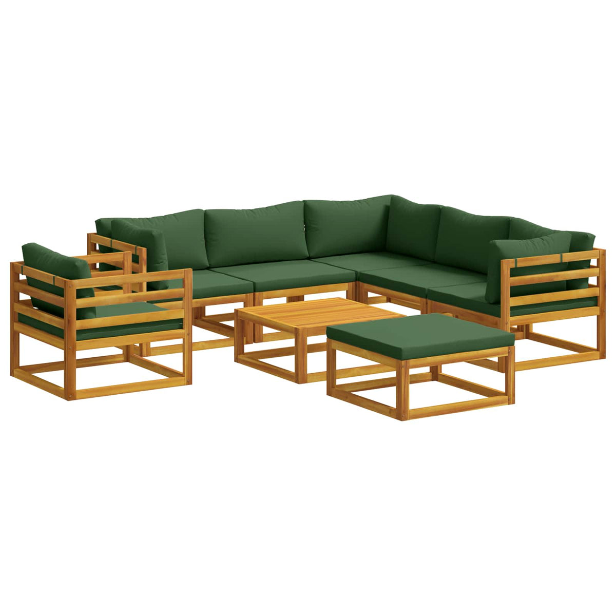 Sofa Sæt 8 stk. Naturfarvet Massivt Akacietræ