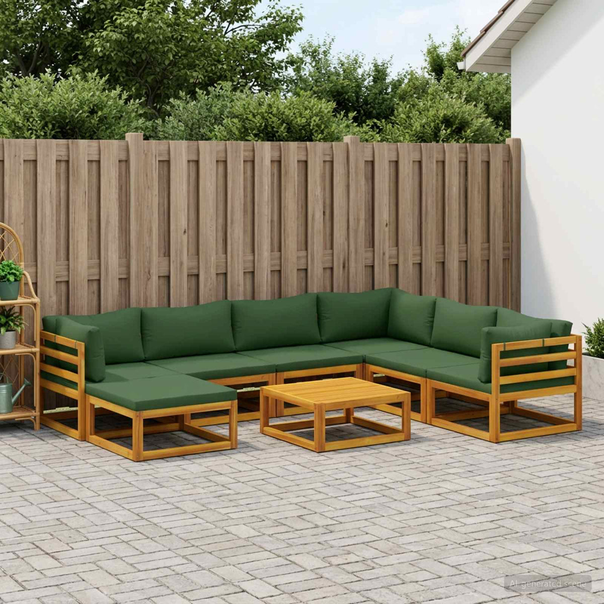 Sofa Sæt 8 stk. Naturfarvet Massivt Akacietræ