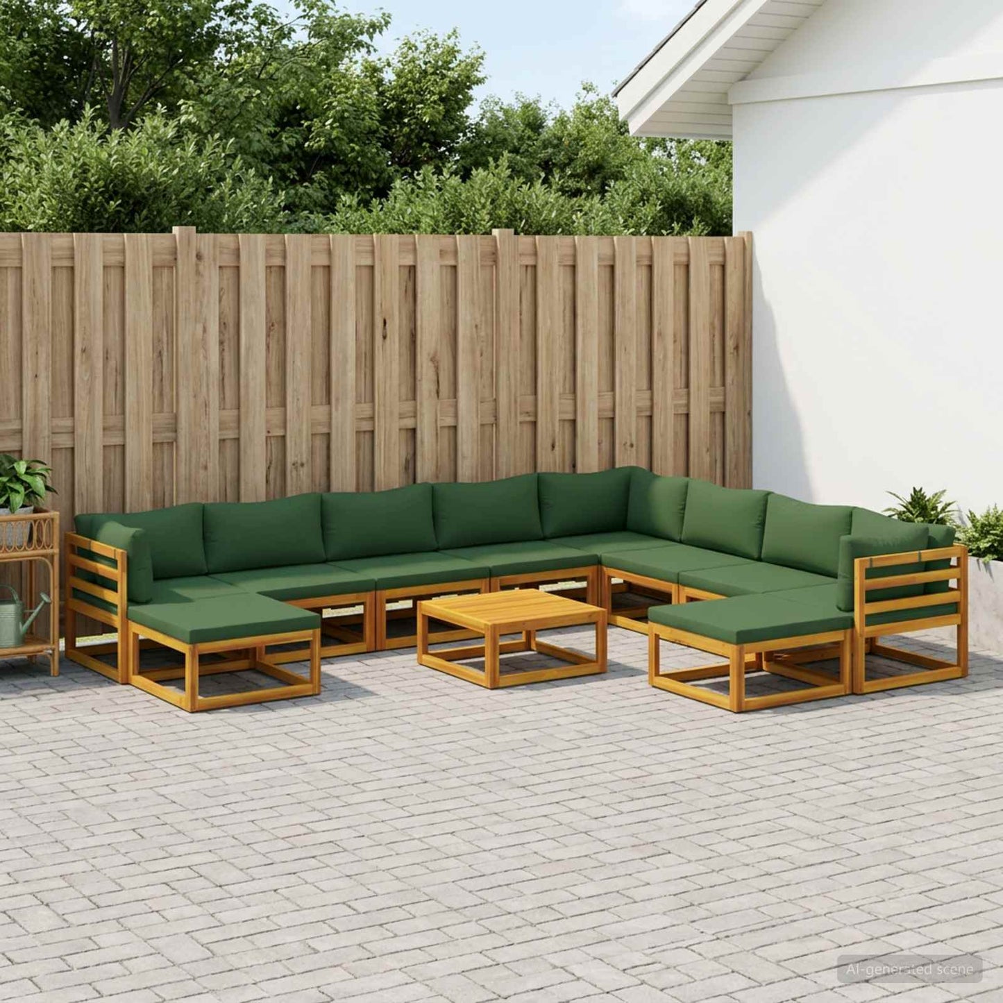 Sofa Sæt 11 stk. Naturfarvet Massivt Akacietræ