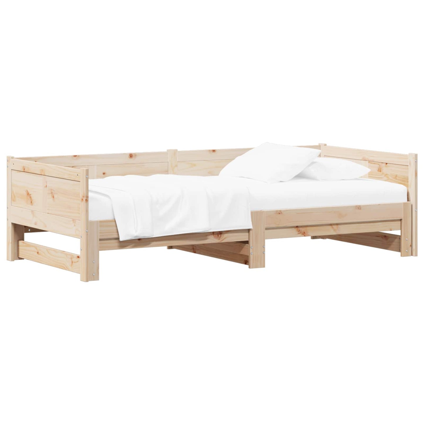 Utrækkelig Dag-seng Naturfarvet 180 x 200 cm Massiv fyrretræ