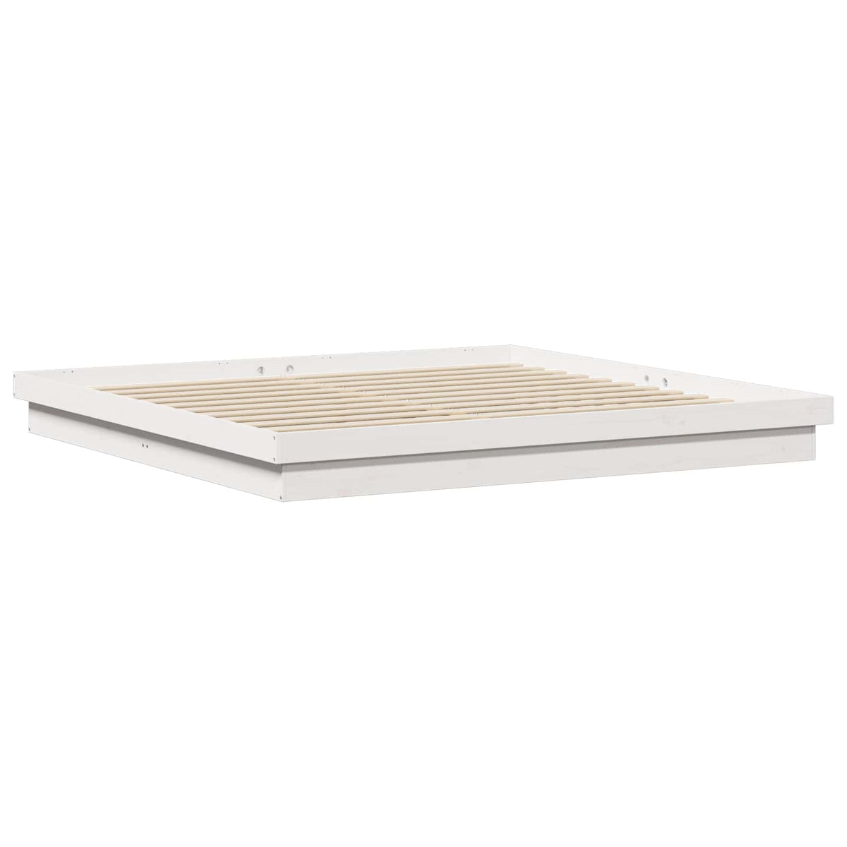 Sengestel Hvid 200 x 200 cm Massiv fyrretræ