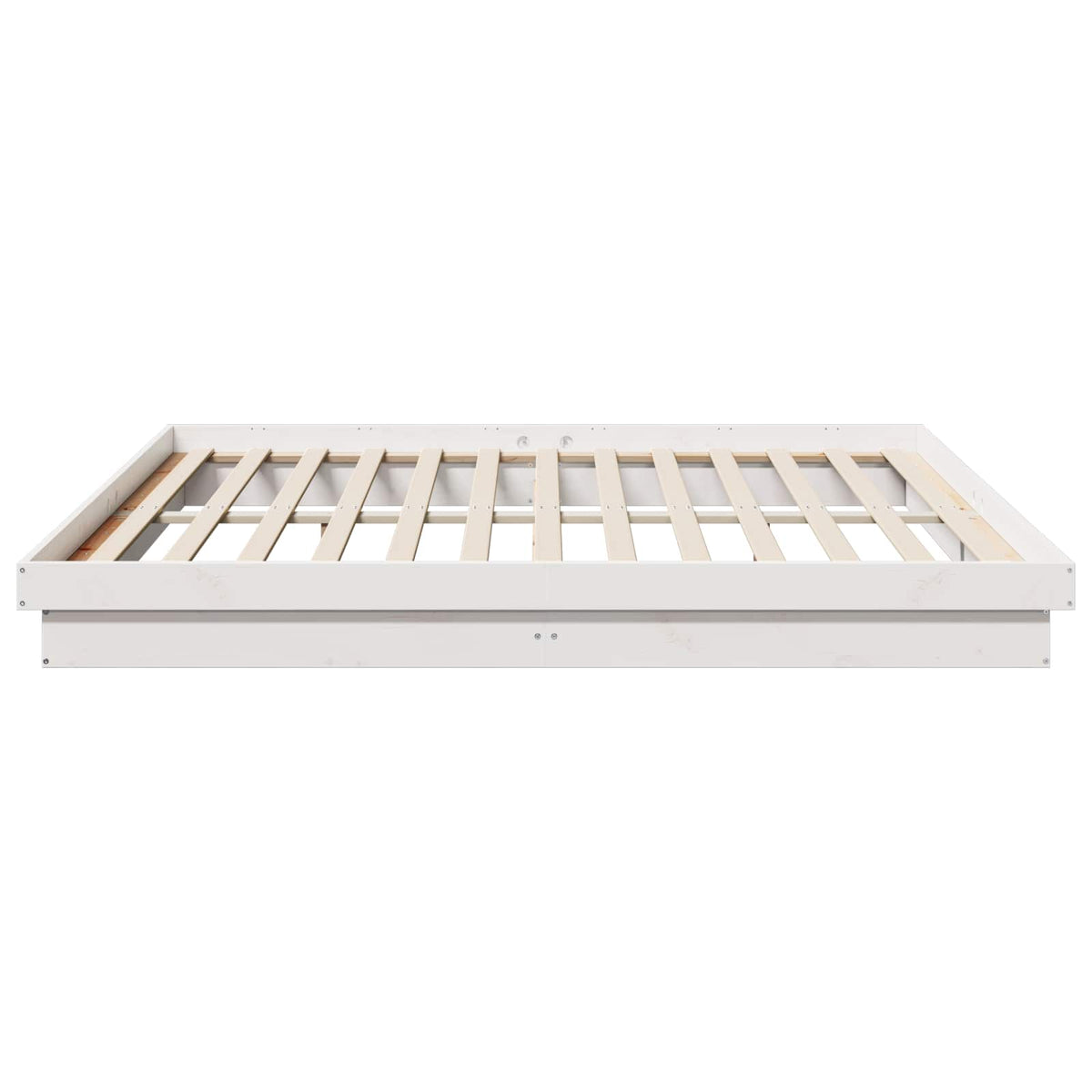 Sengestel Hvid 200 x 200 cm Massiv fyrretræ