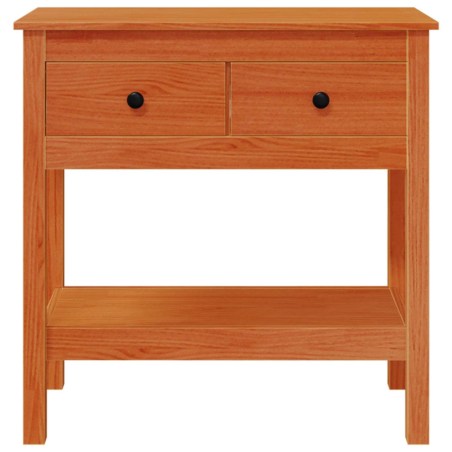 Konsolbord med skuffe Voks brun 75 x 35 x 75 cm Solid Fyrretræ