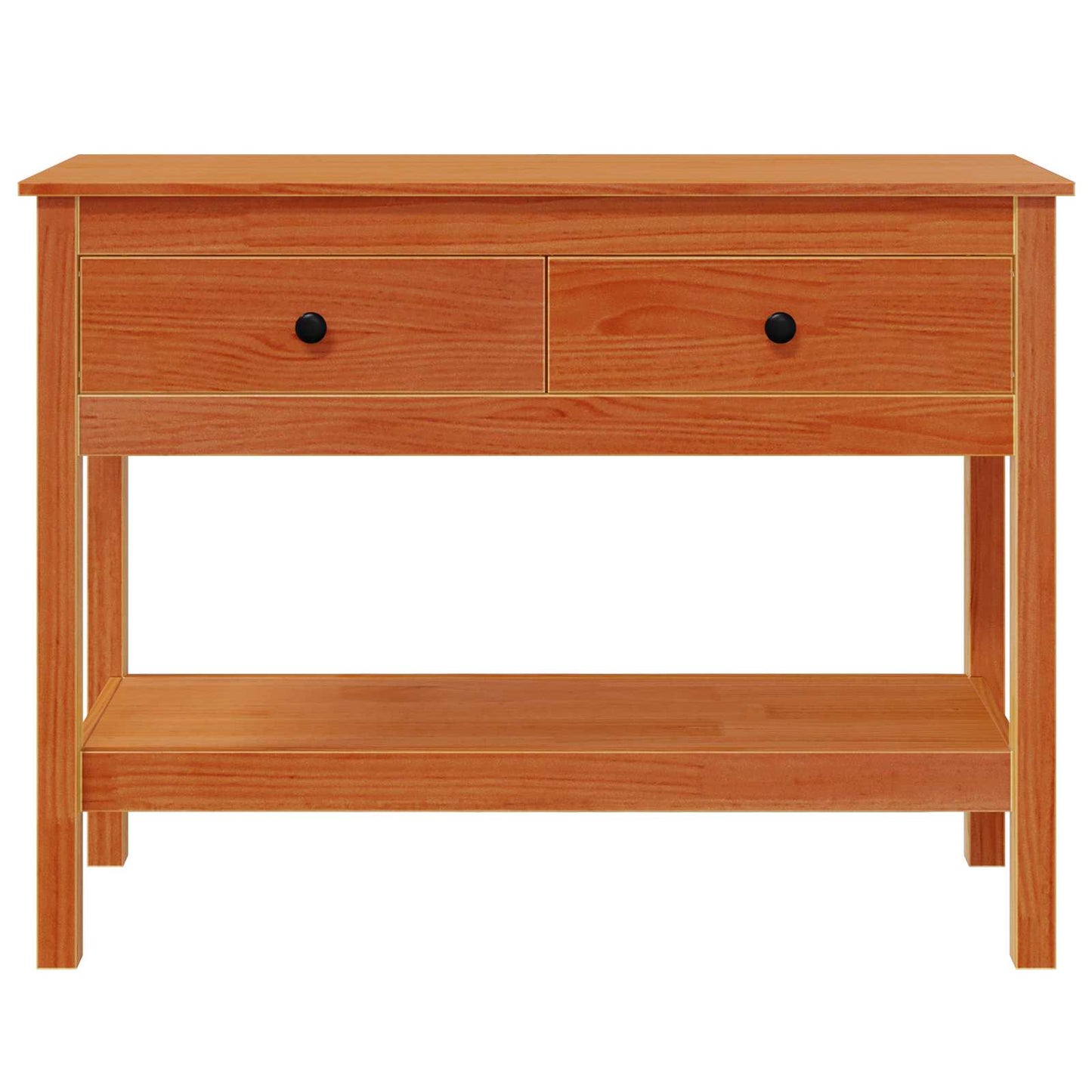 Konsolbord med skuffe Voks brun 100 x 35 x 75 cm Solid Fyrretræ