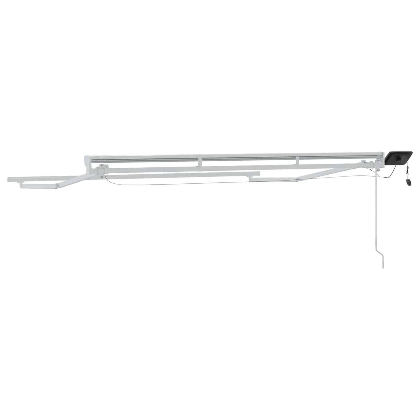 Manuel markise-ramme med LED-lys Hvid 3 x 2 m Aluminium