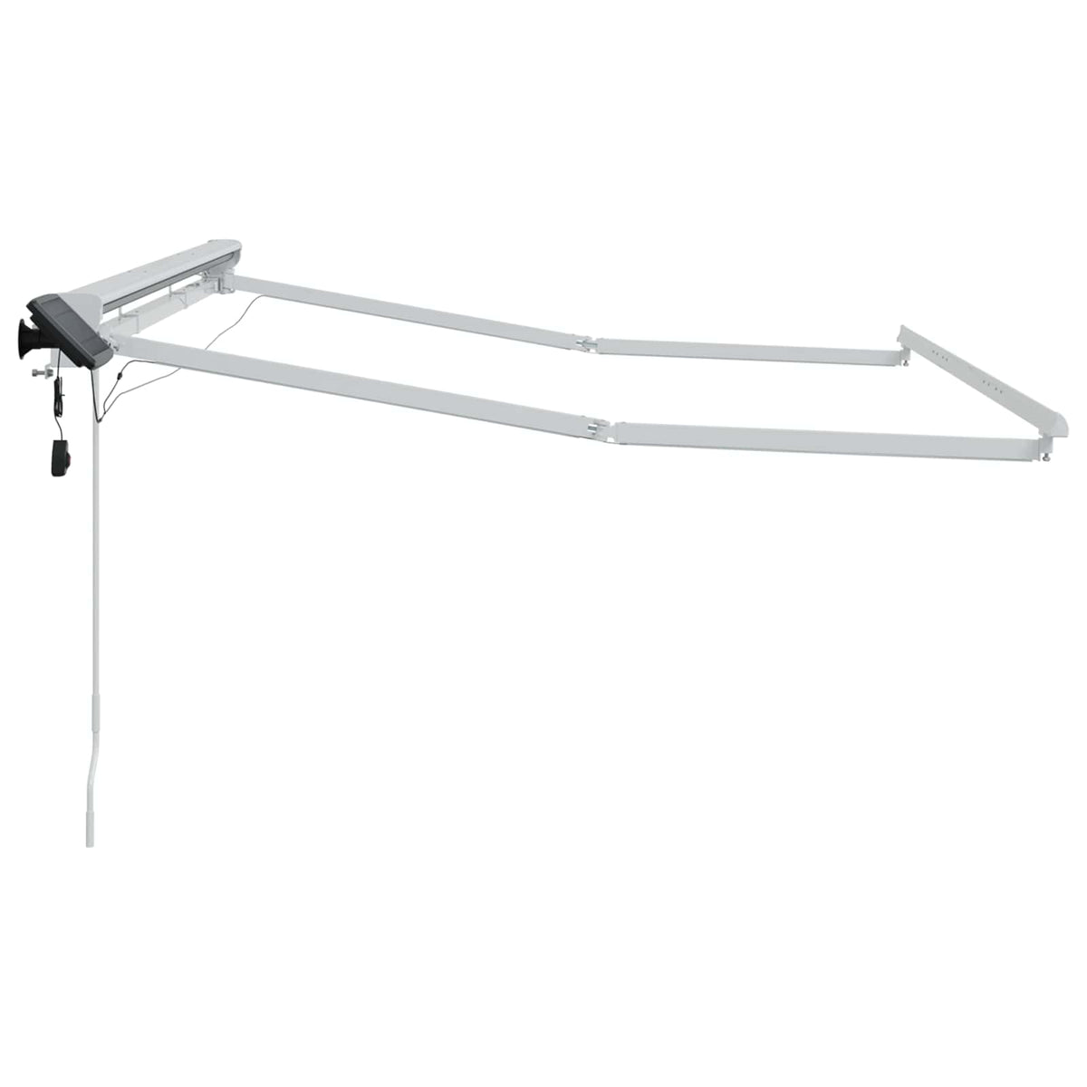 Manuel markise-ramme med LED-lys Hvid 3 x 2 m Aluminium
