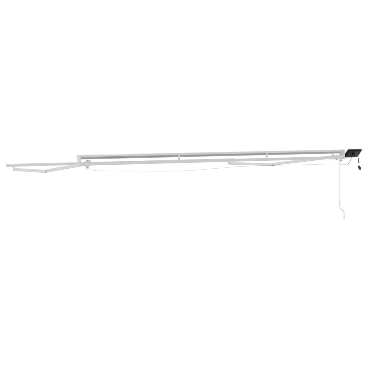 Manuel markise-ramme med LED-lys Hvid 4 × 3,5 m Aluminium