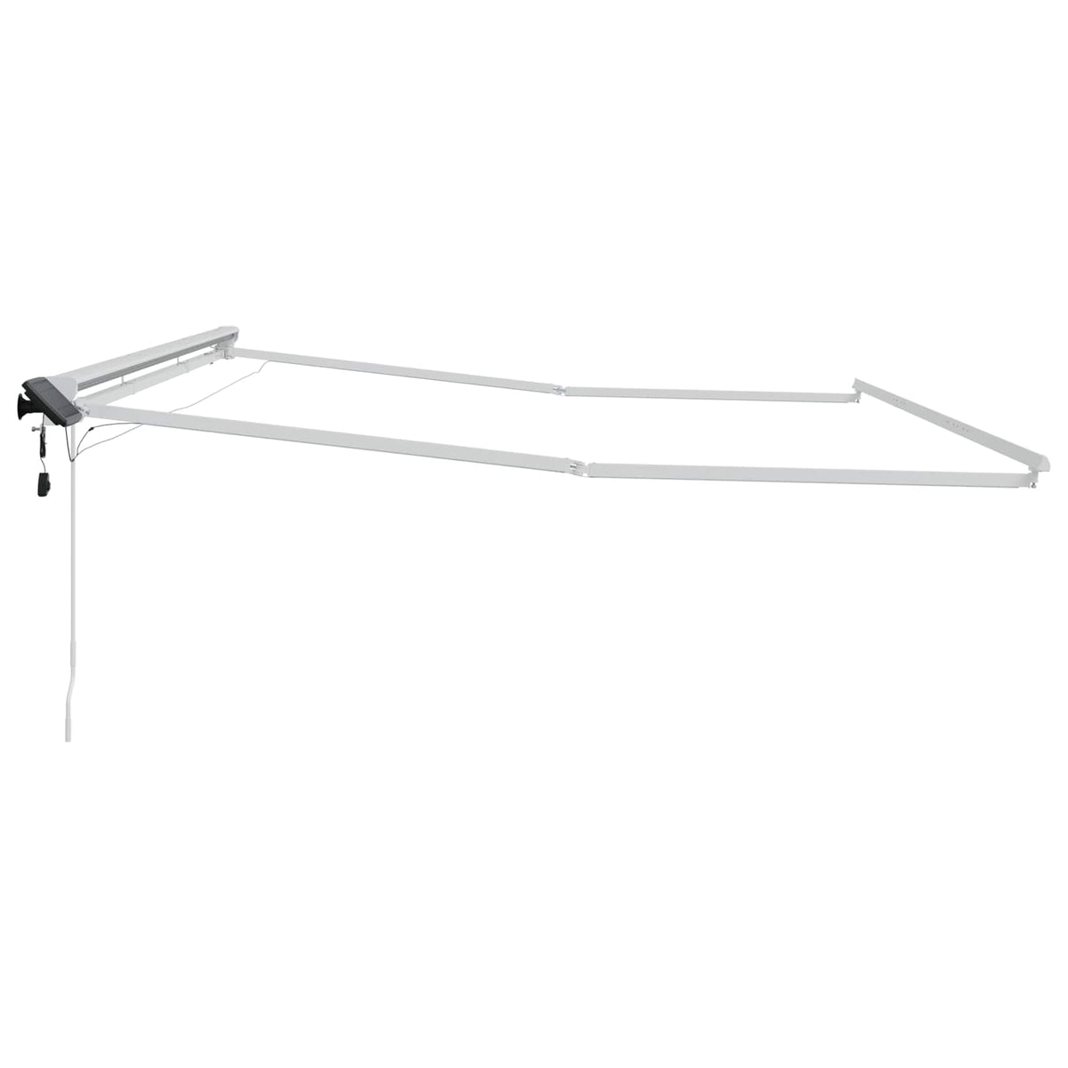Manuel markise-ramme med LED-lys Hvid 5 x 3 m Aluminium