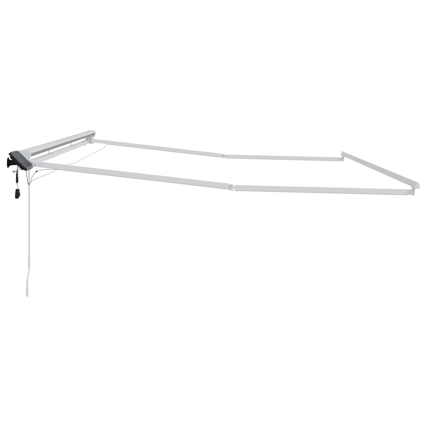 Manuel markise-ramme med LED-lys Hvid 5 × 3,5 m Aluminium
