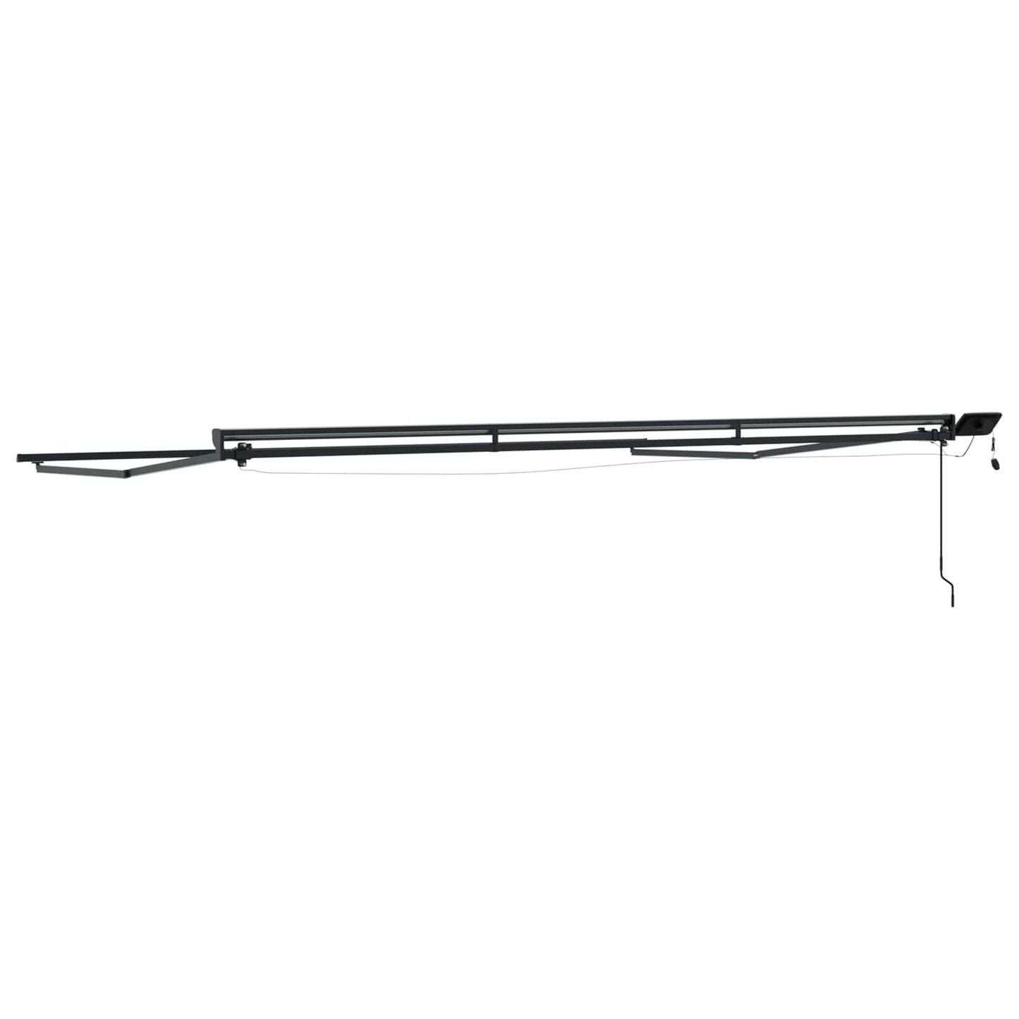 Manuel markise-ramme med LED-lys Antracit 4 x 2 m Aluminium