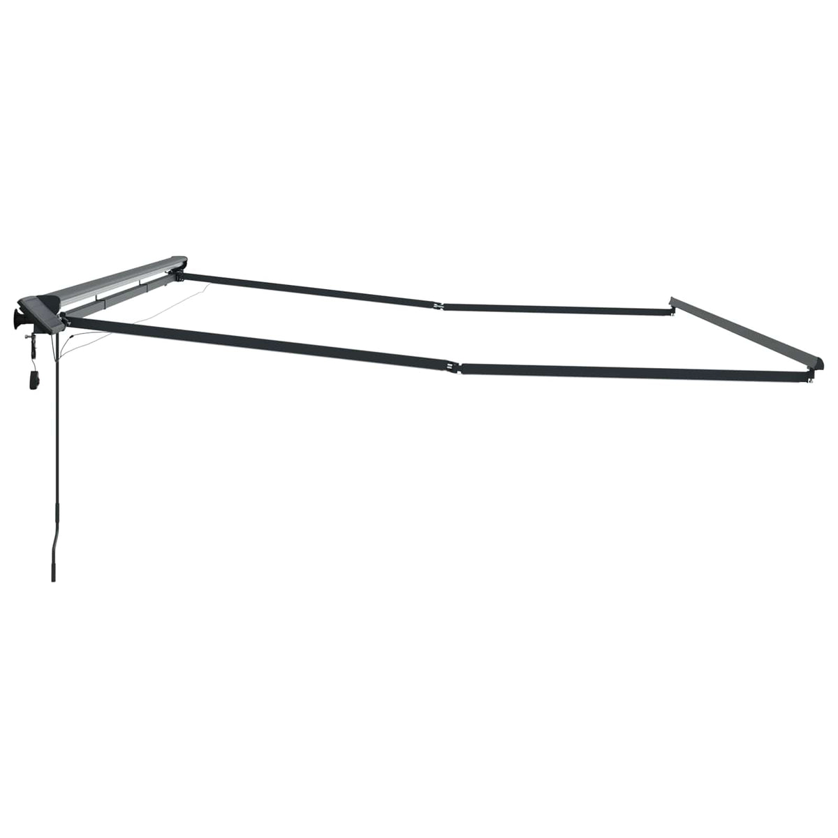 Manuel markise-ramme med LED-lys Antracit 4 x 2 m Aluminium