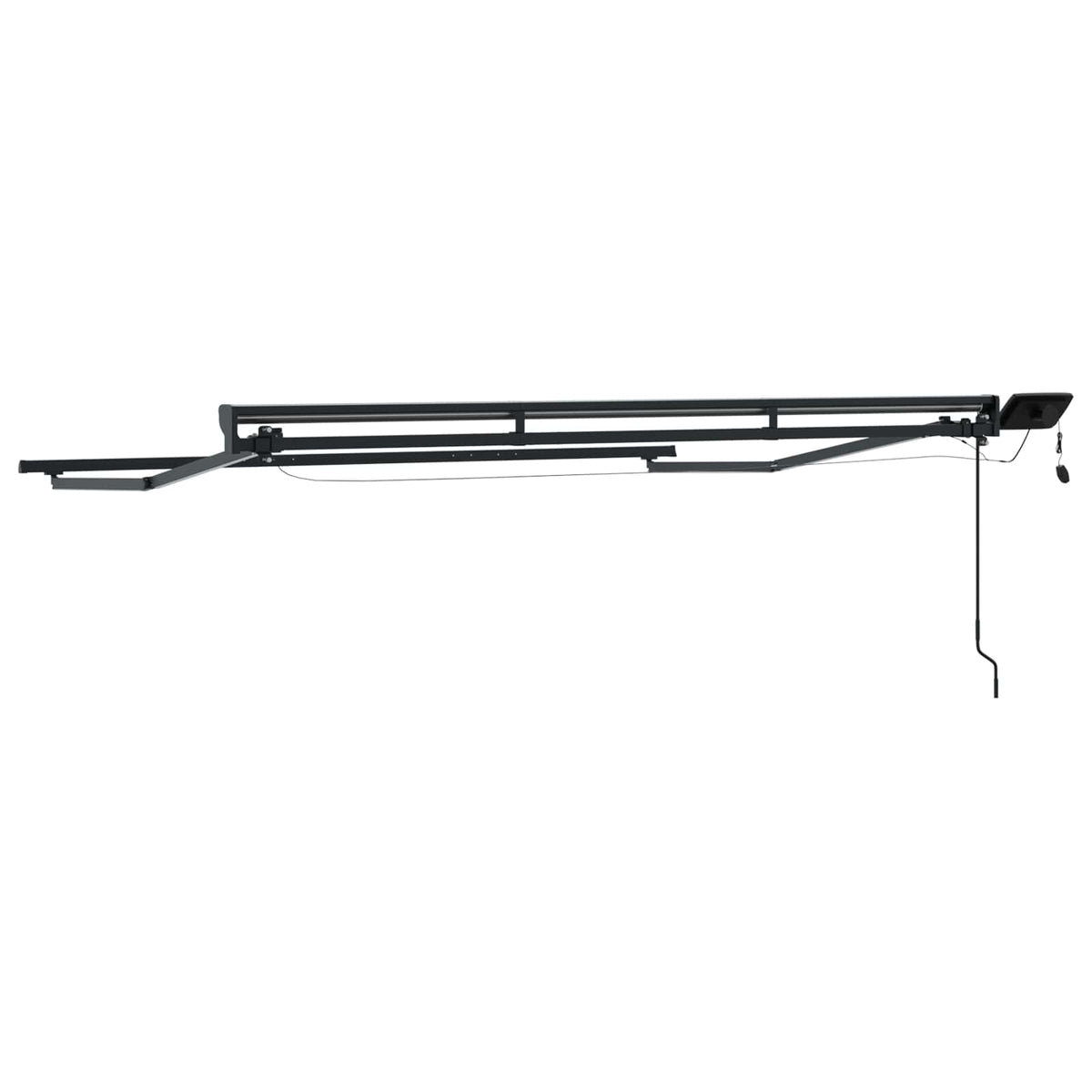 Manuel markise-ramme med LED-lys Antracit 3 x 2,5 m Aluminium