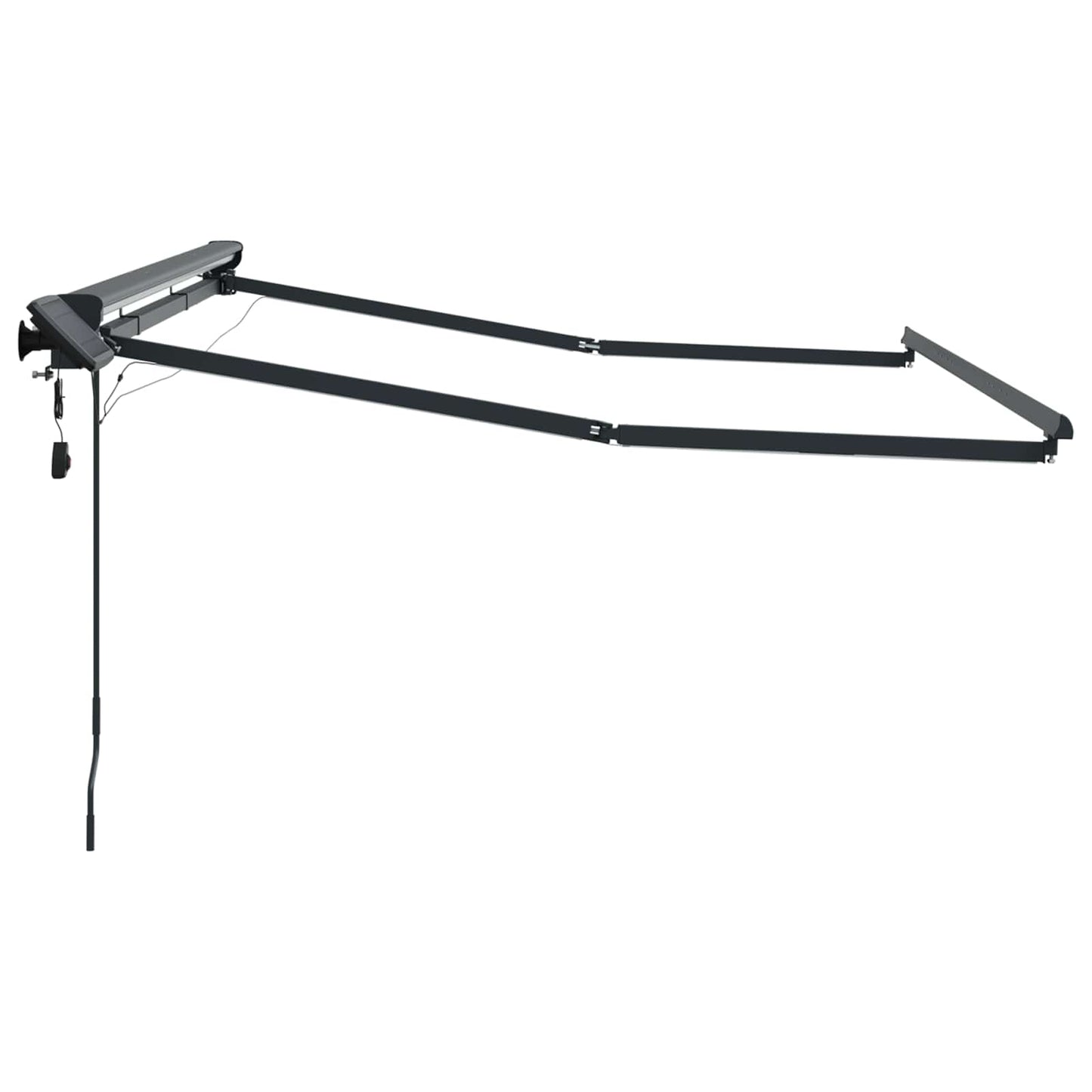 Manuel markise-ramme med LED-lys Antracit 3,5 x 2,5 m Aluminium