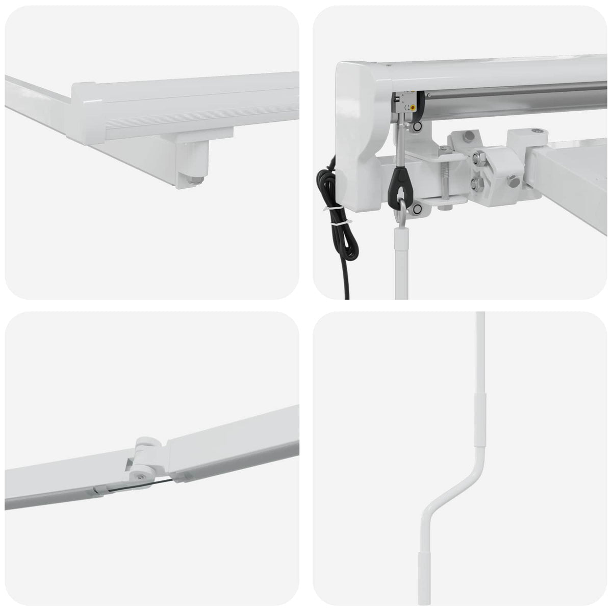 Elektrisk Markisedugramme med LED Hvid 4,5 × 3 m Aluminium