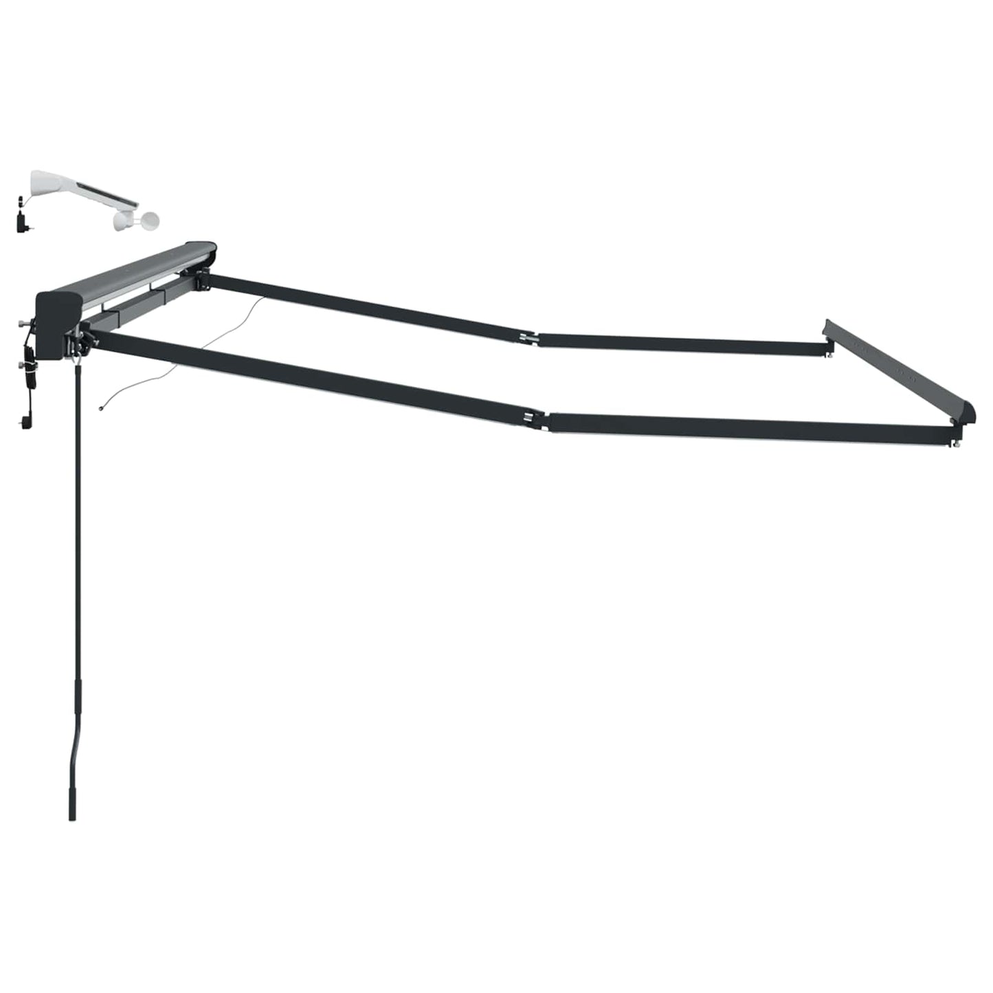Elektrisk Markisedugramme med LED Antracit 3 x 2,5 m Aluminium