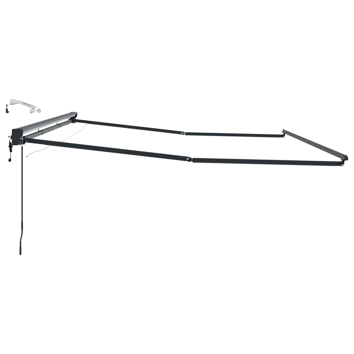 Elektrisk Markisedugramme med LED Antracit 4 × 3,5 m Aluminium