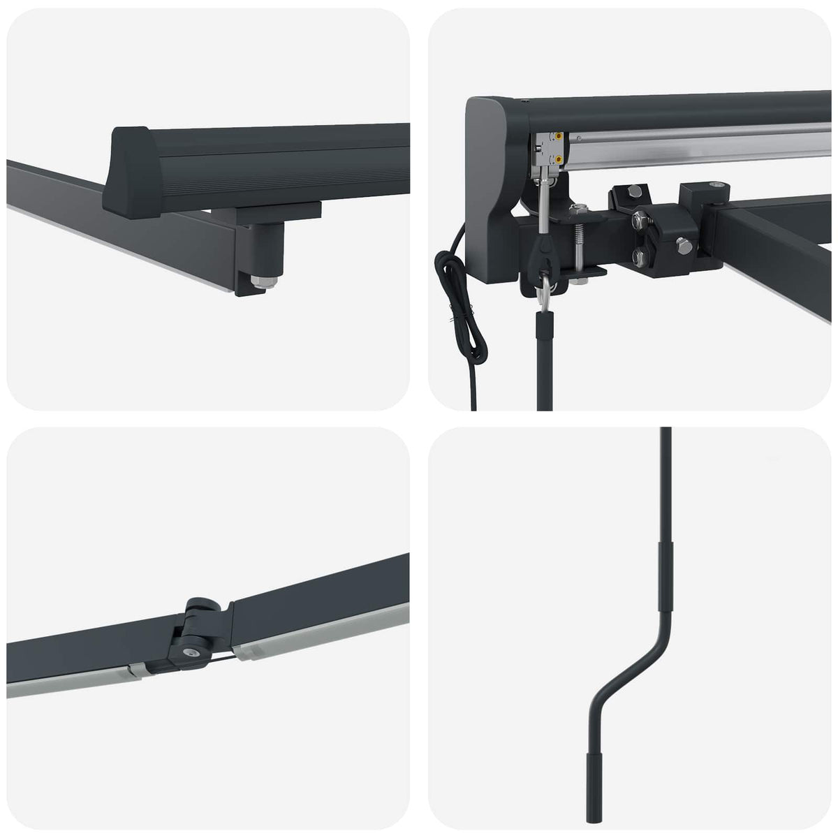 Elektrisk Markisedugramme med LED Antracit 4,5 × 3,5 m