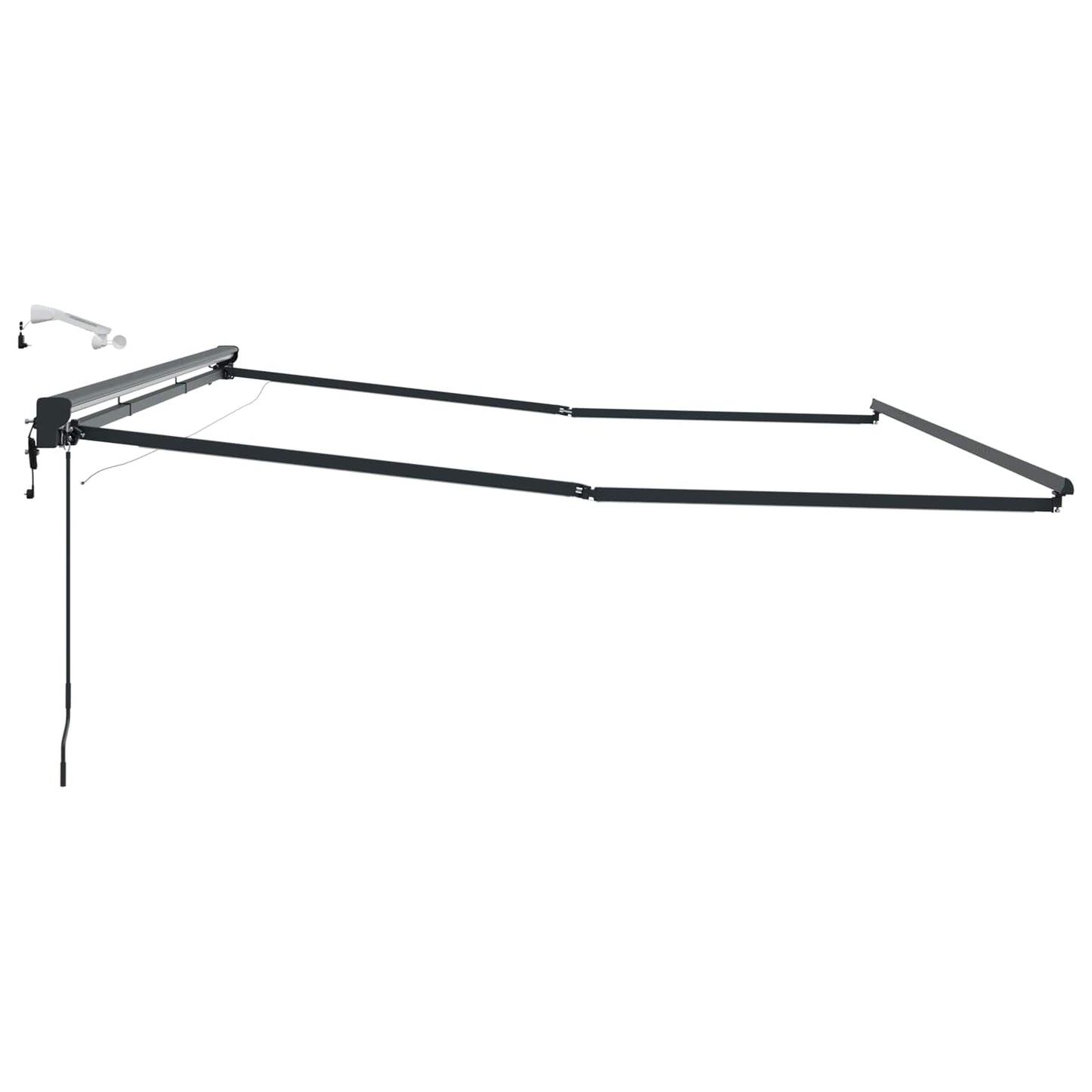 Elektrisk Markisedugramme med LED Antracit 5 x 3 m Aluminium