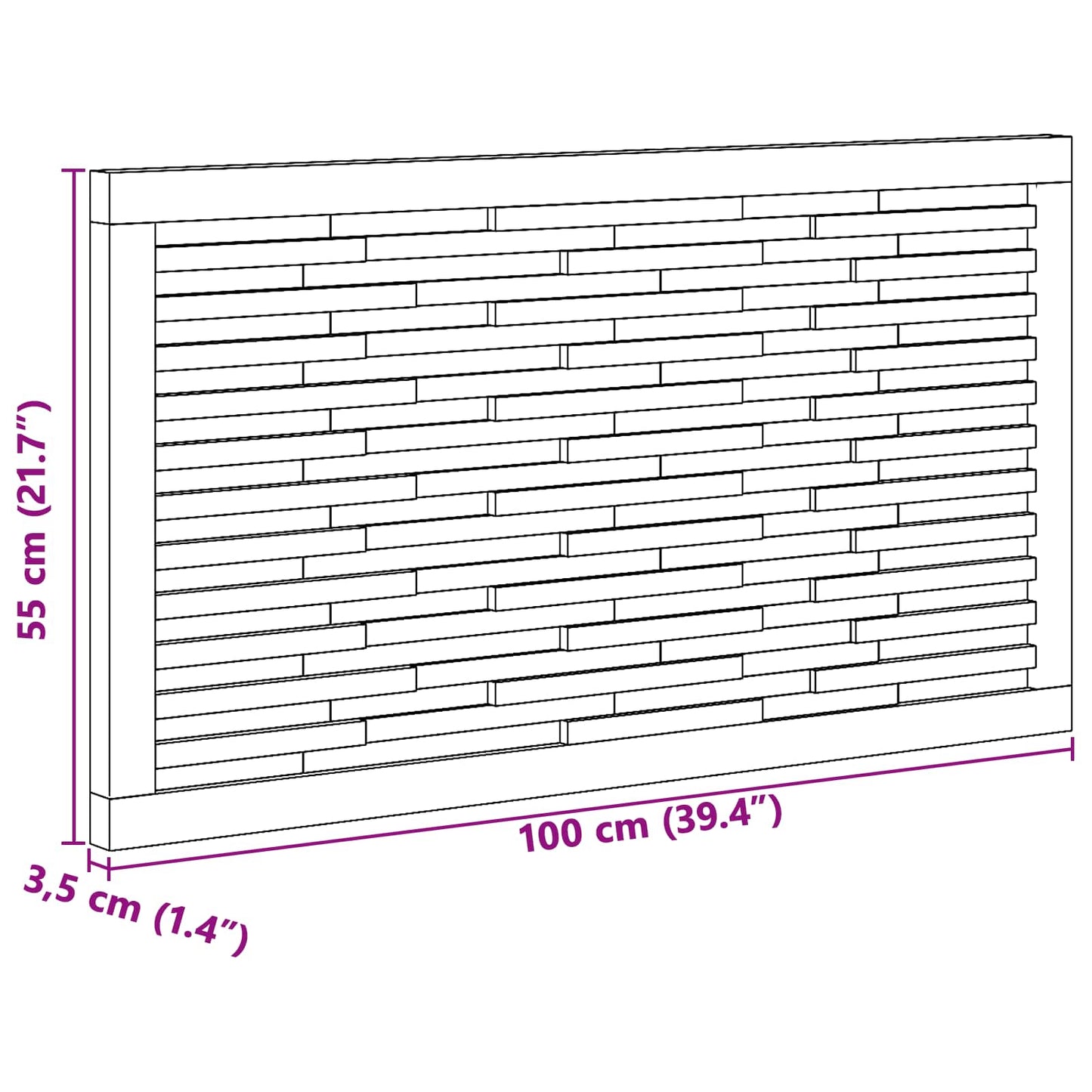 Senge Hovedgærde Naturfarvet Massiv Teaktræ