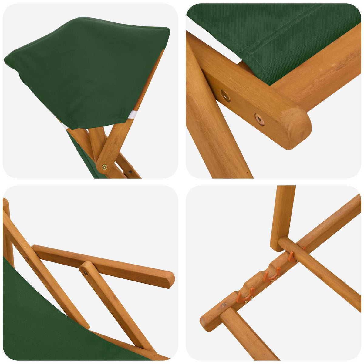 Havestol 3 position Massiv Eucalyptus Træ Grøn