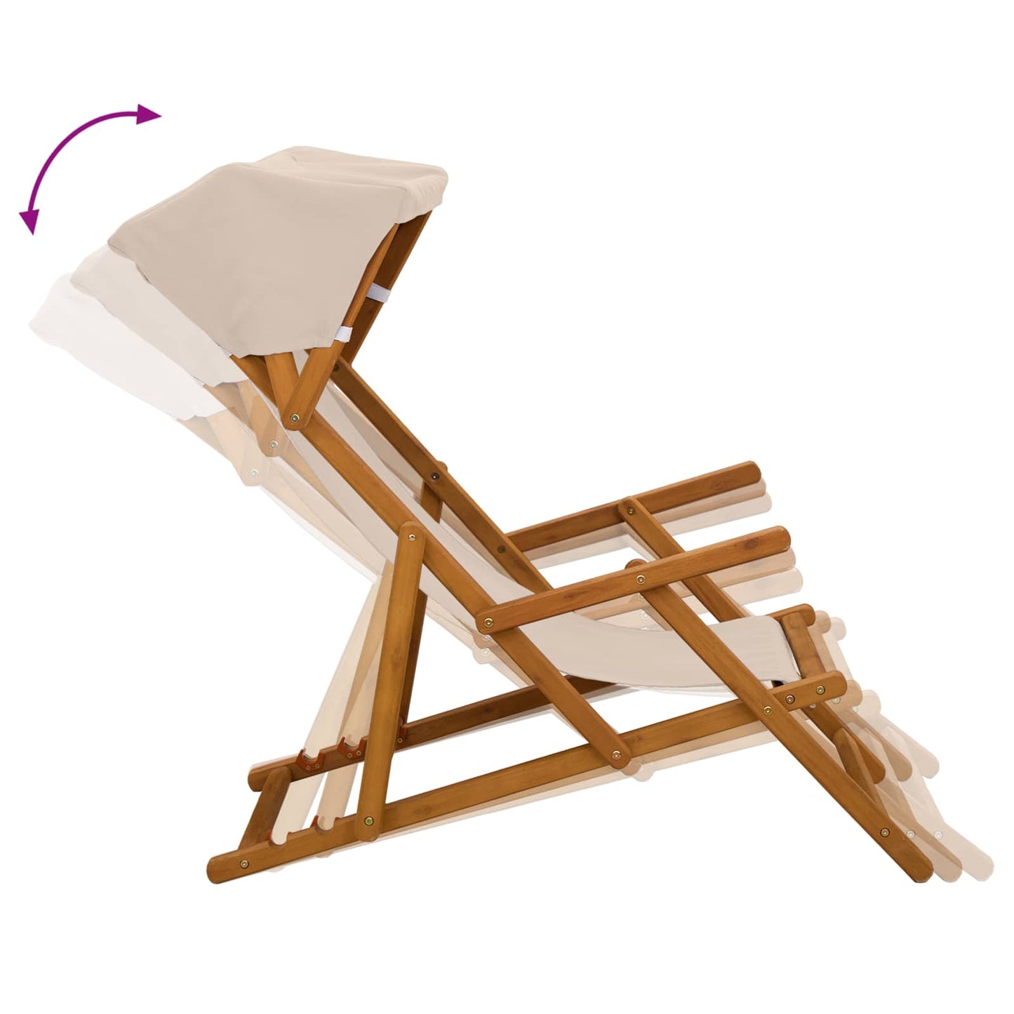 Havestol 3 position Massiv Eucalyptus Træ Beige