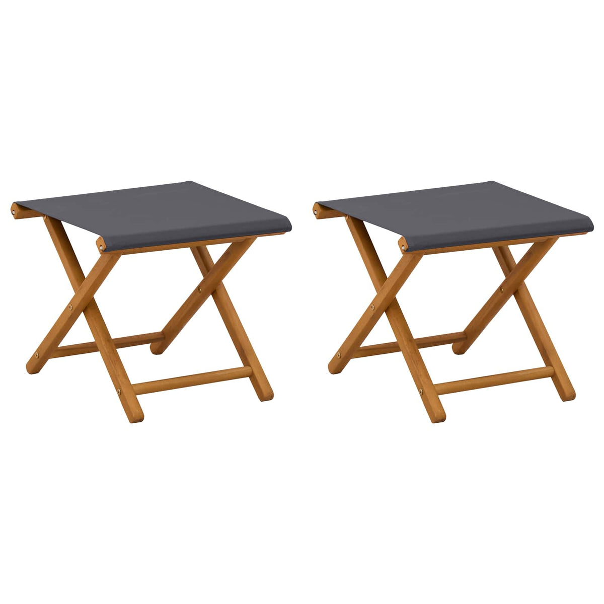 Havestol 2 pcs Massiv Eucalyptus Træ Grå