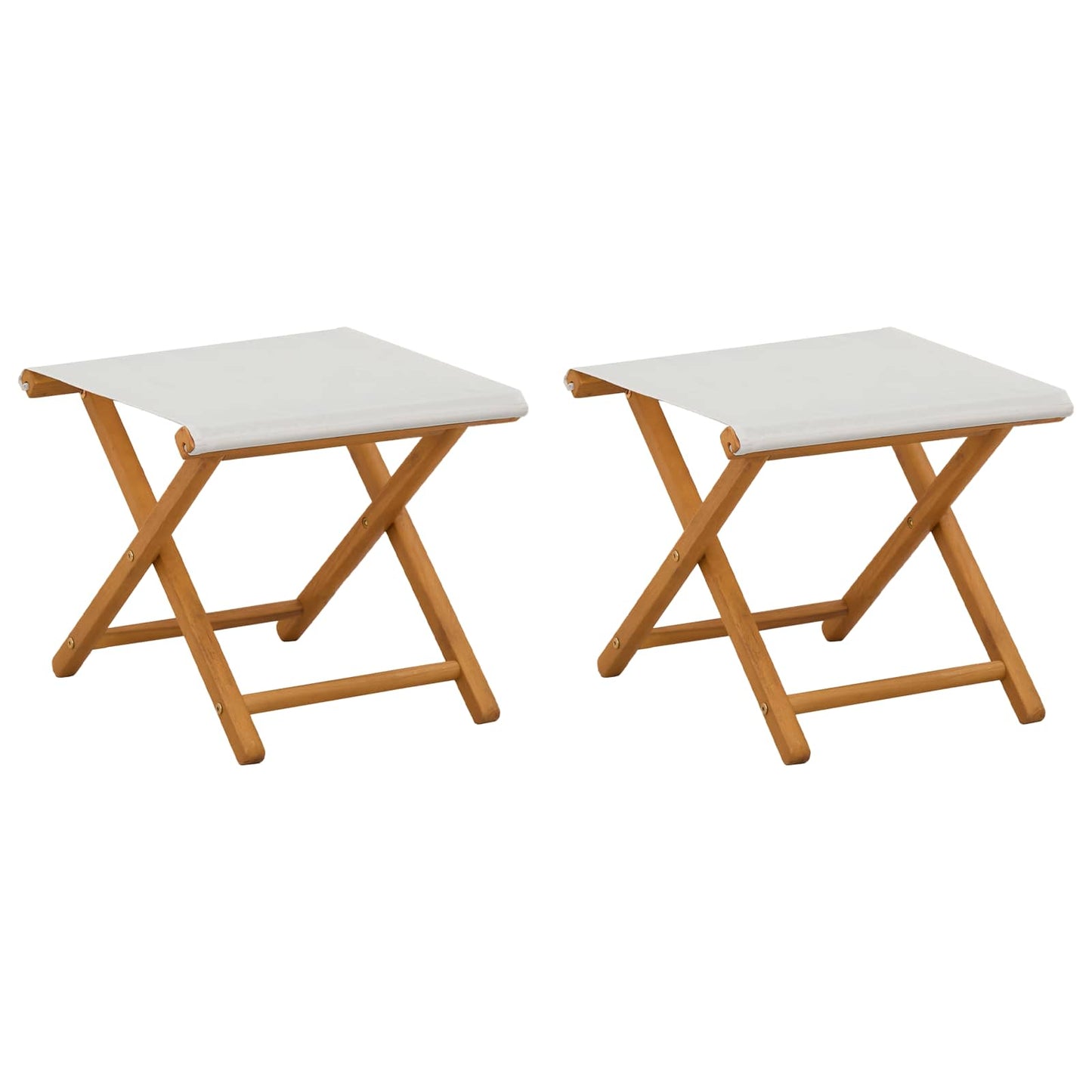 Havestol 2 pcs Massiv Eucalyptus Træ Cremefarvet