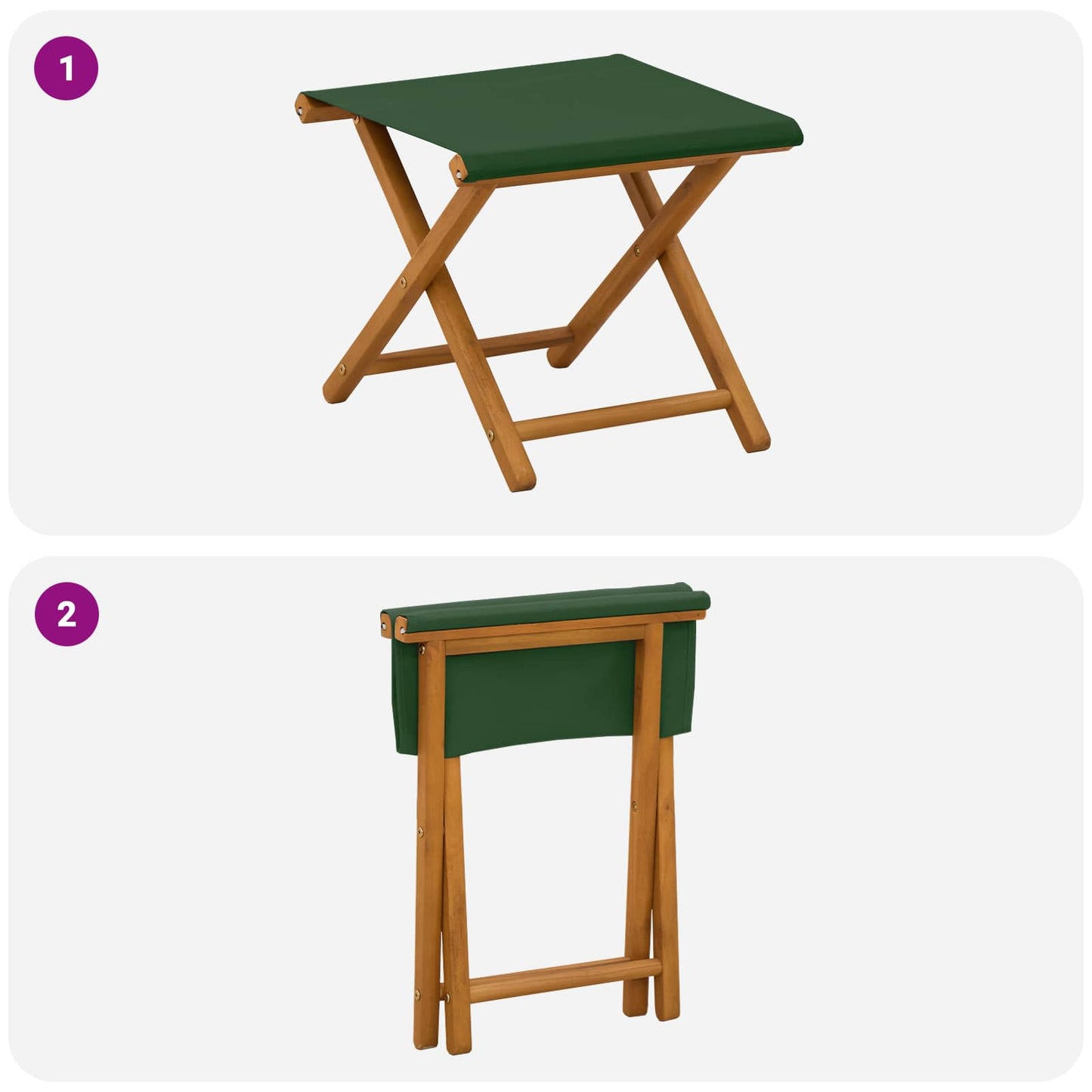 Havestol 2 pcs Massiv Eucalyptus Træ Grøn
