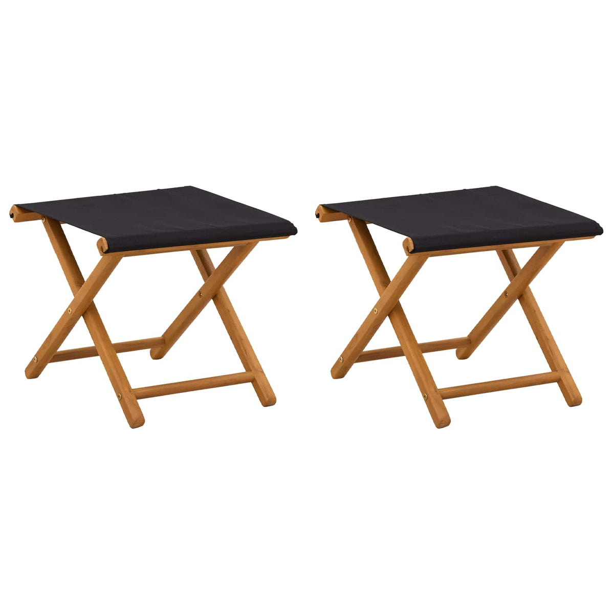 Havestol 2 pcs Massiv Eucalyptus Træ Sort