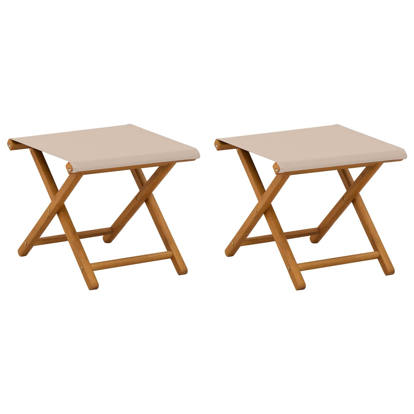 Havestol 2 pcs Massiv Eucalyptus Træ Beige