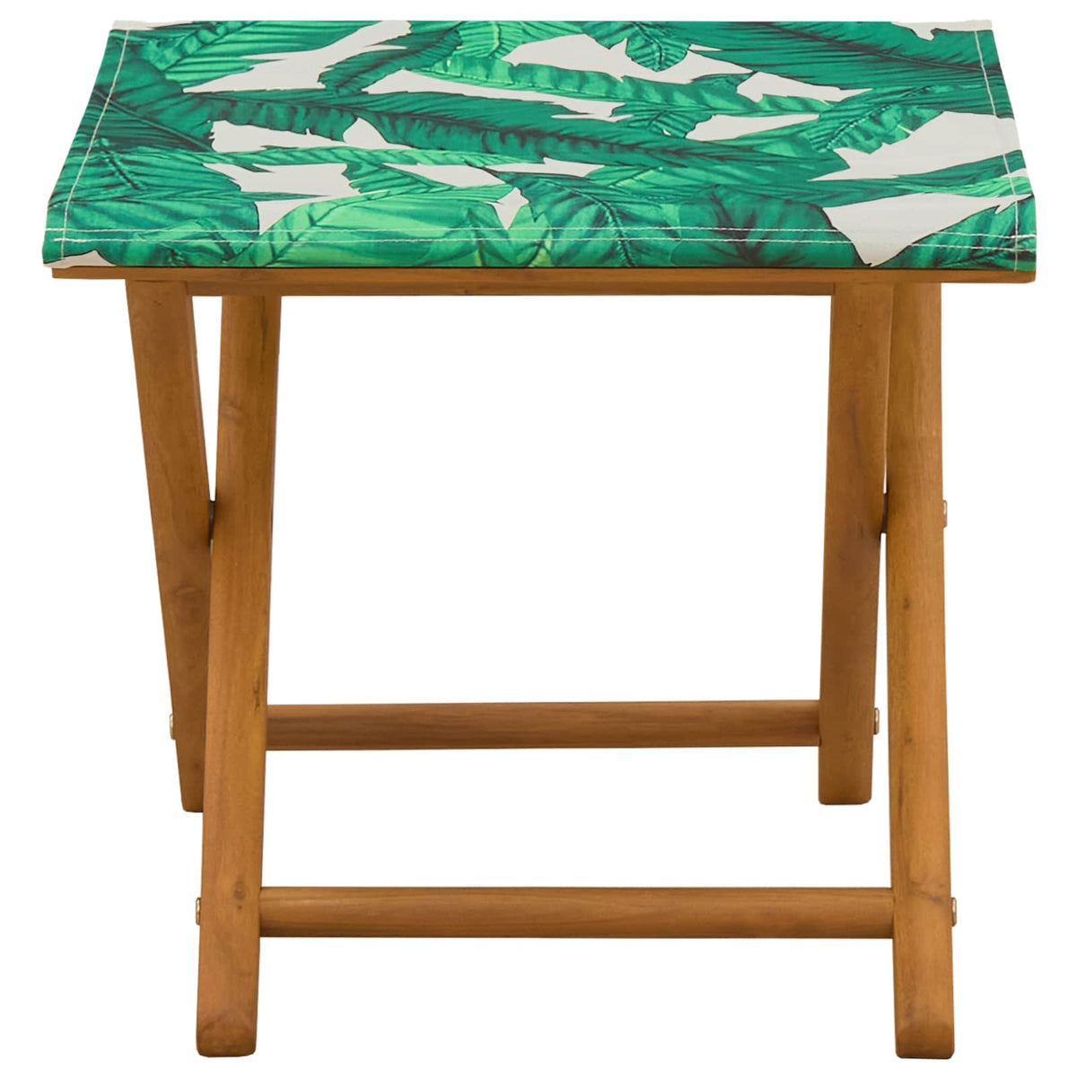Havestol 2 pcs Massiv Eucalyptus Træ Bladmønster