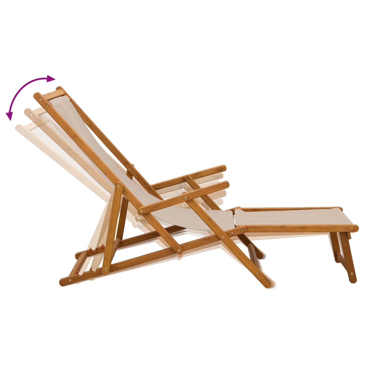 Foldestol Massiv Eucalyptus Træ Beige