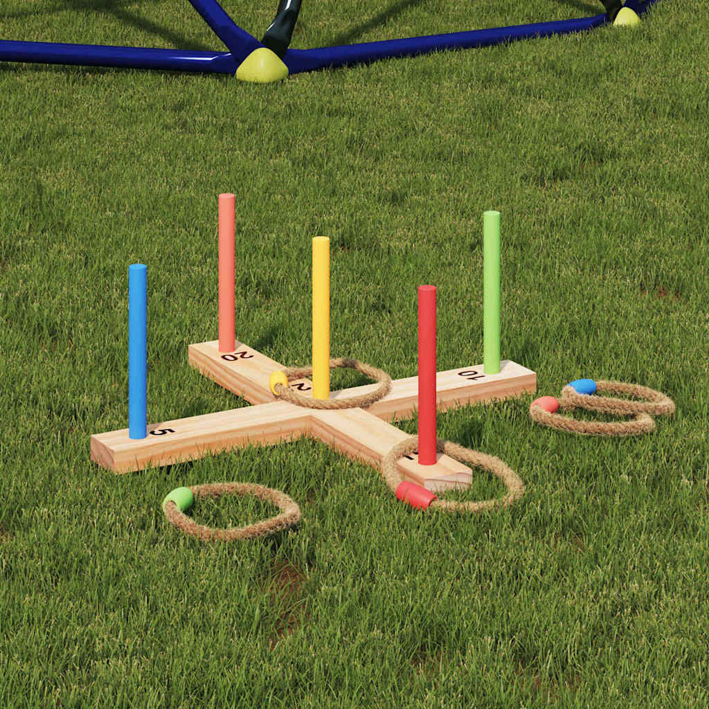 Ring Toss Game Set Flerfarvet 41 x 41 x 16 cm Massivt fyrretræ