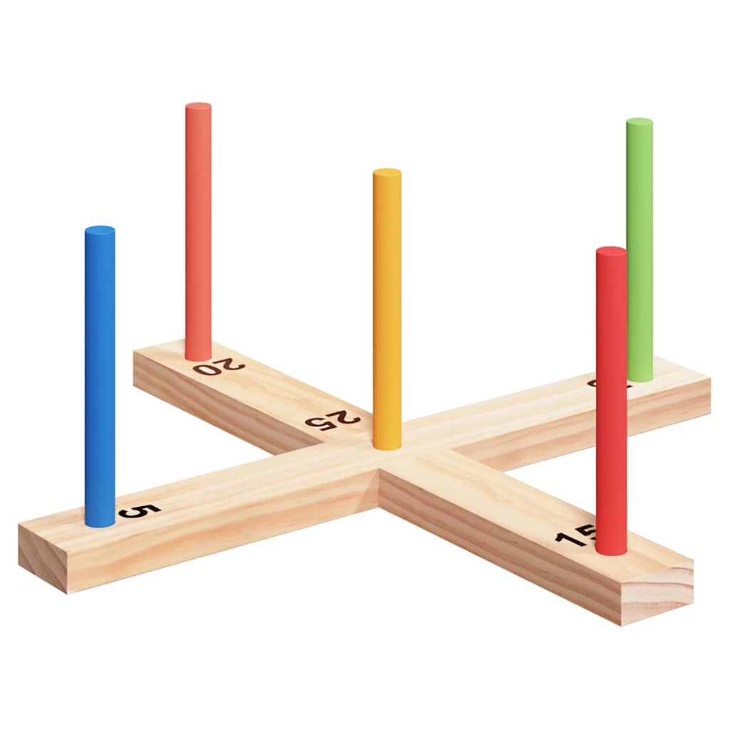 Ring Toss Game Set Flerfarvet 41 x 41 x 16 cm Massivt fyrretræ