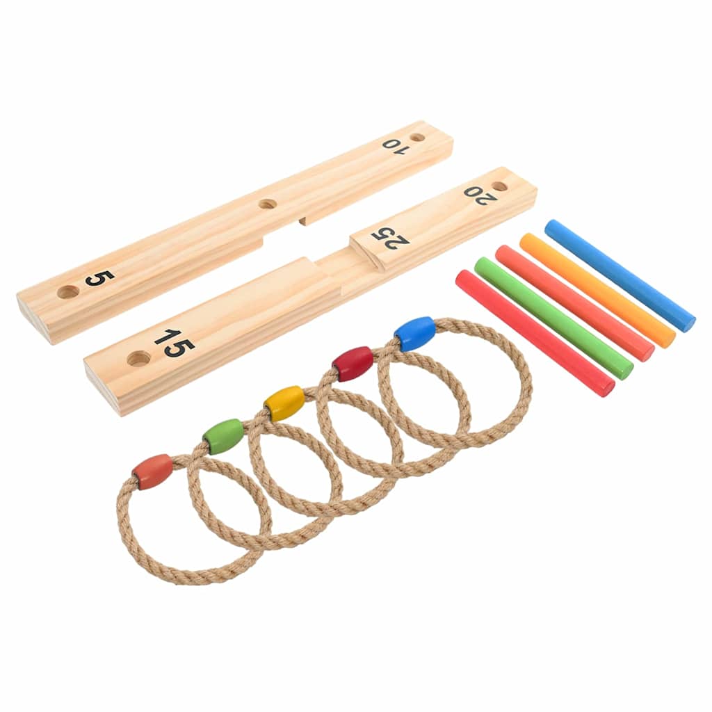 Ring Toss Game Set Flerfarvet 41 x 41 x 16 cm Massivt fyrretræ